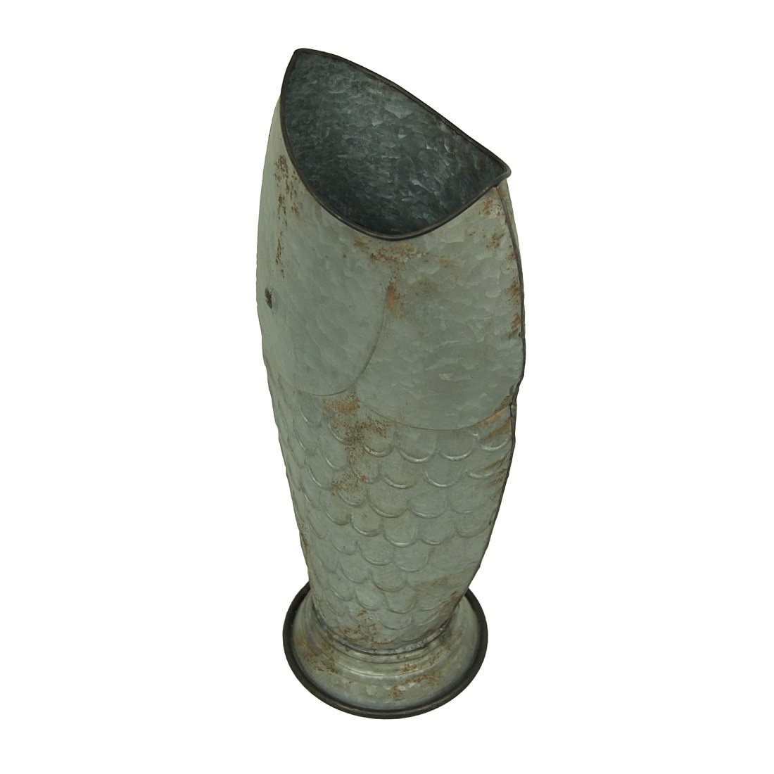 Shop Rustic Coastal Galvanized Metal Fish 25 Inch Tall Vase Overstock 20187973