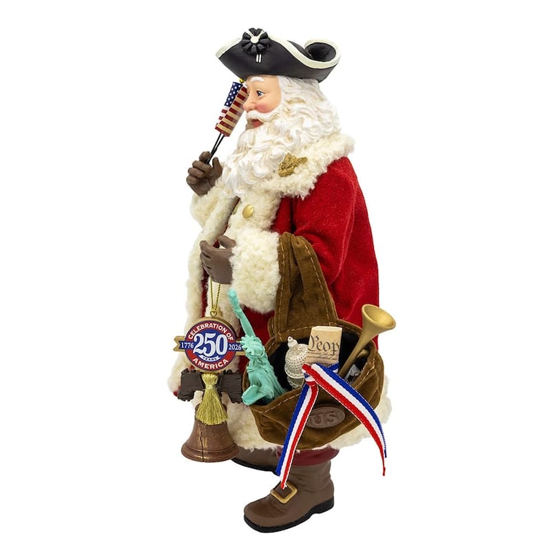 Kurt Adler 11 Inch Fabriche 250th Anniversary of America Musical Santa