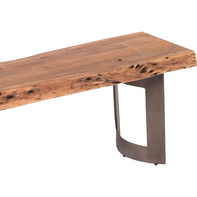 Aurelle Home Bennett Rustic Farmhouse Live Edge Bench