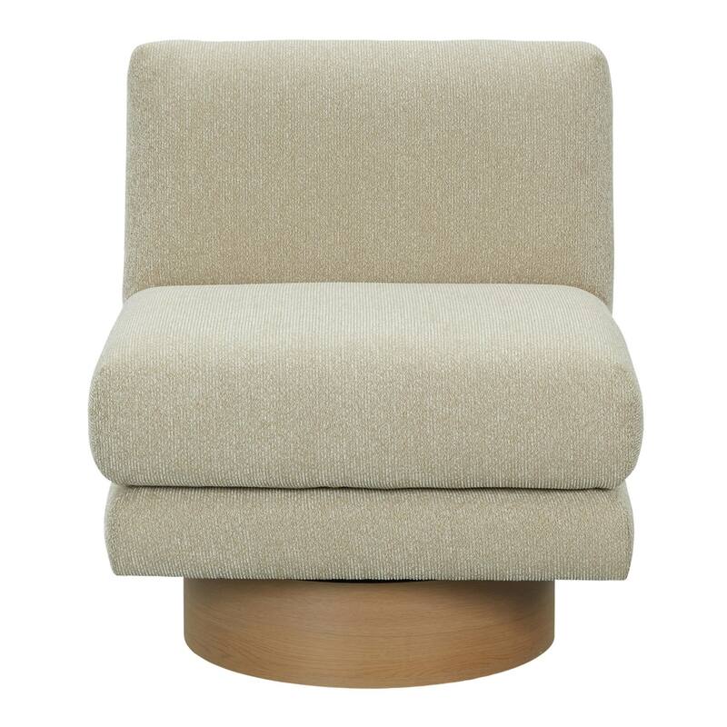 Petito Modern Beige Fabric & Chestnut Accent Chair