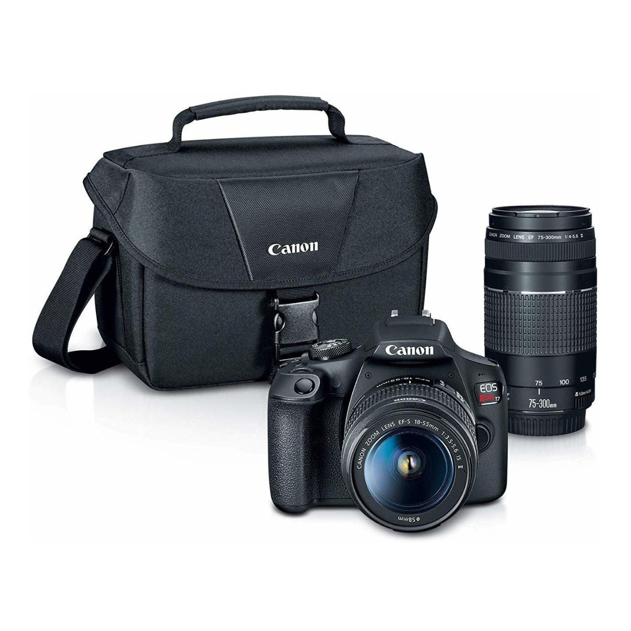 Canon EOS Rebel T7 w/ EF-S 18-55mm & EF 75-300mm Double Zoom Lens Kit