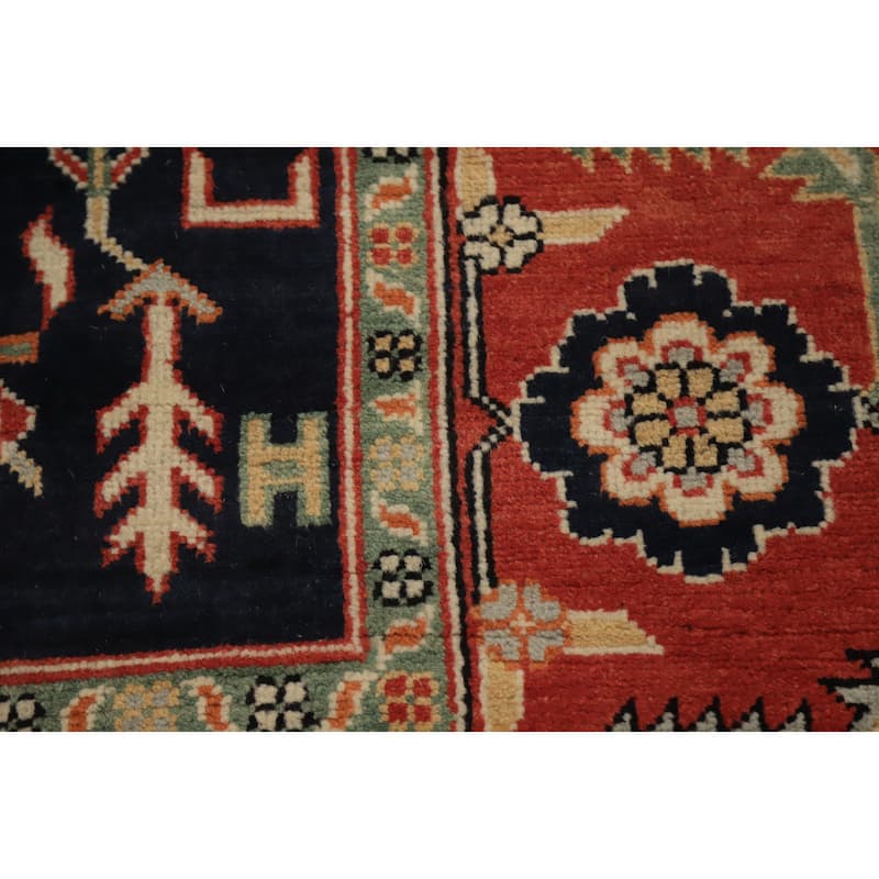 Hand Knotted Oriental 100% Wool Carpet Traditional Medallion Oranges & Rust Heriz (serapi) Area Rug - 8' 11'' X 6' 2''