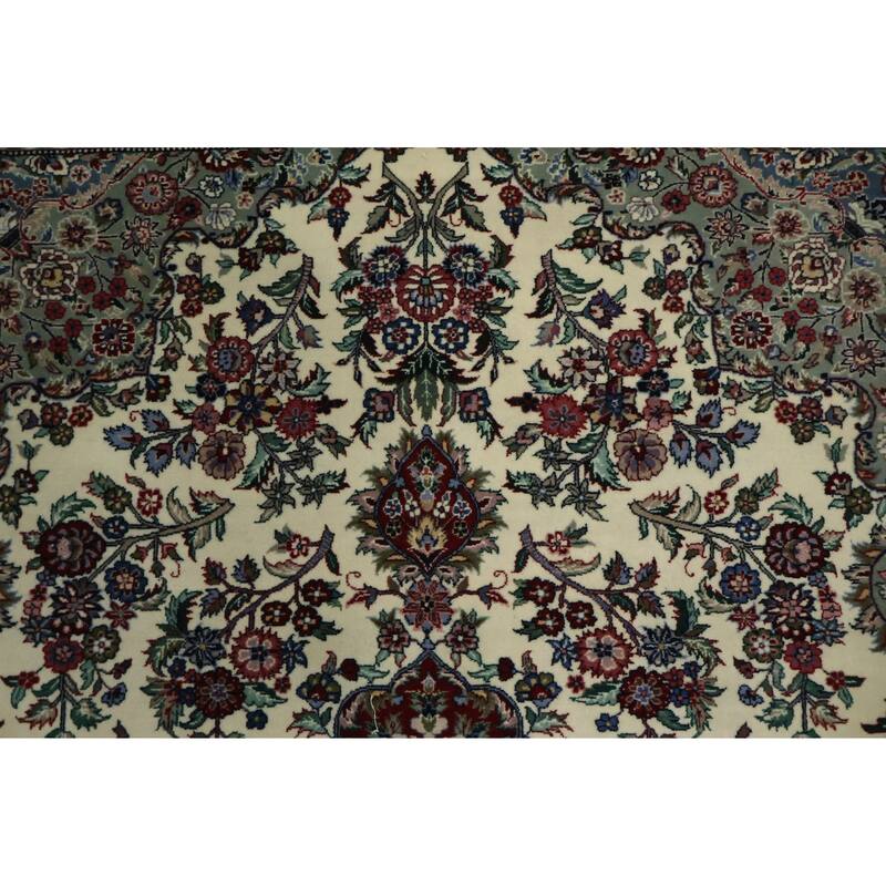 Hand Knotted Oriental 100% Wool Carpet Traditional Floral Beige & Ivories Aubusson Area Rug - 9' 0'' X 6' 0''