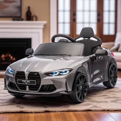 BMW M4 24V Kids Ride On Car with Remote Control, 3-Speed, Bluetooth, USB/MP3, LED Lights, Story Mode & Pull Handle Design