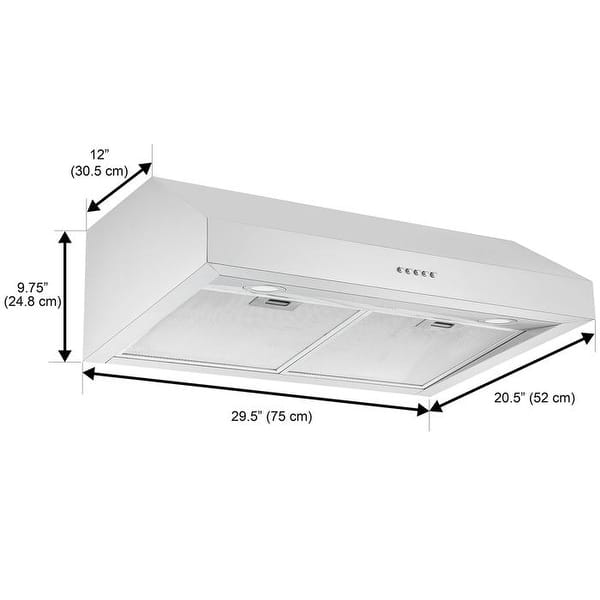 Ancona 30 in. Ducted Under Range Hood in Stainless Steel On