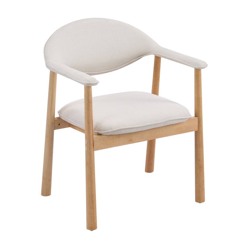 Christopher Knight Home - Modern Upholstered Rubber Wood Dining Chairs with Ergonomic Curved Back