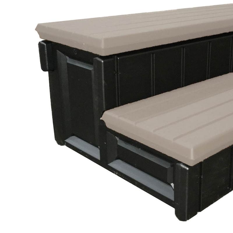 Confer Plastics Leisure Accents Deluxe Spa Step, 36" W Hot Tub Stairs,Portobello - 36 x 24 x 14 inches