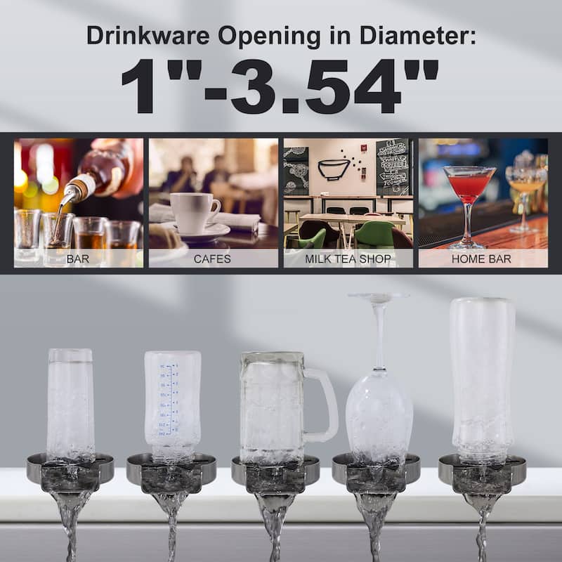 WOWOW Stainless Steel Glass Rinser for Kitchen Sink