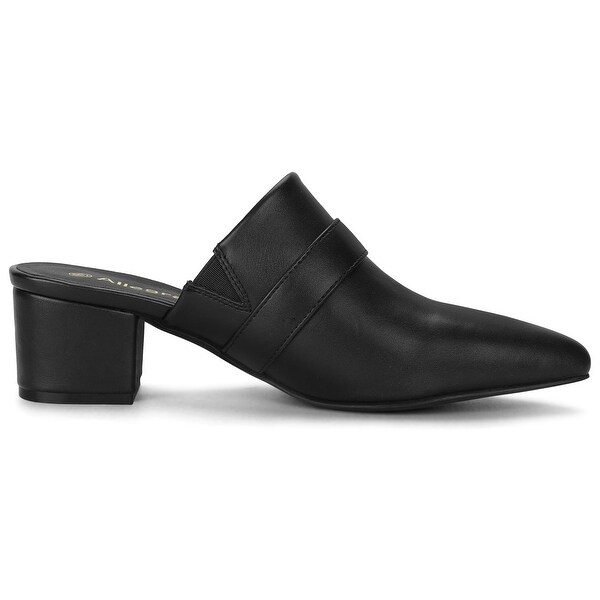 pointed slip on mules
