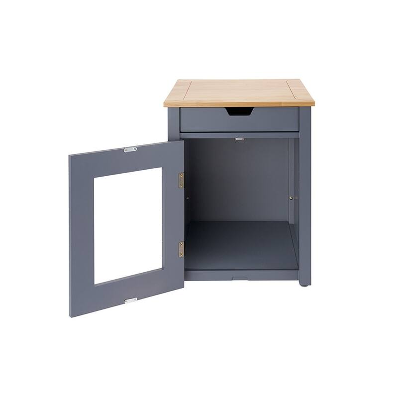 TRINITY 20" Dark Gray Litter Box Enclosure End Table w/ Drawer