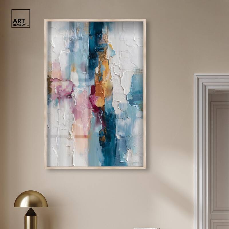 Petal Pink and Ocean Blue II Shadowbox by Art Remedy