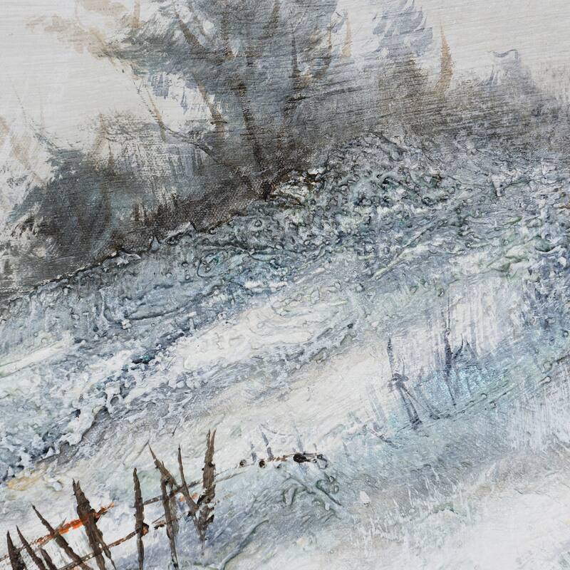 StyleCraft Seaside Hand-Painted Framed Canvas Wall Art - 62" x 42"