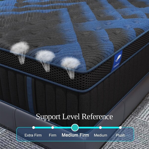 12 Inch Hybrid King Mattress with Gel Memory Foam and Pocketed