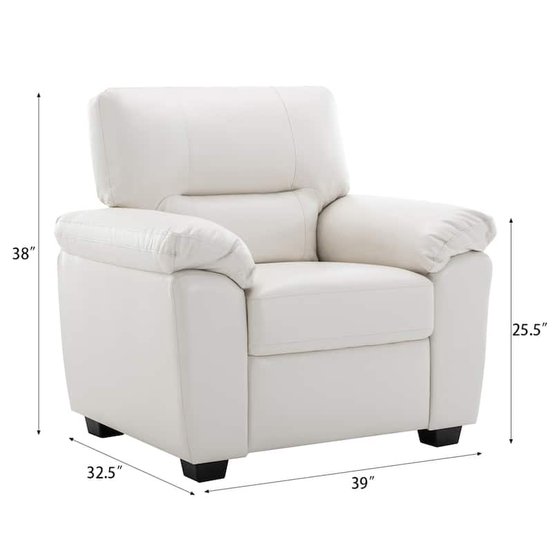 Morden Fort 3-Piece Faux Leather Sofa Set | Space-Saving Living Room Furniture