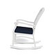 Portside Coastal White Resin Wicker Rocking Chair with Cushion - Bed ...