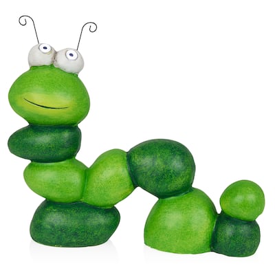 Solar Caterpillar Statuary w/ LED Light-Up Eyes