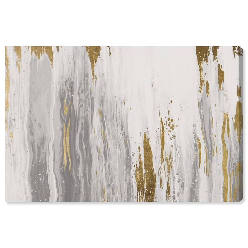 Wynwood Studio Prints Abstract Golden Cavern White and Metallic Gold Modern & Contemporary Wall Art Canvas Print