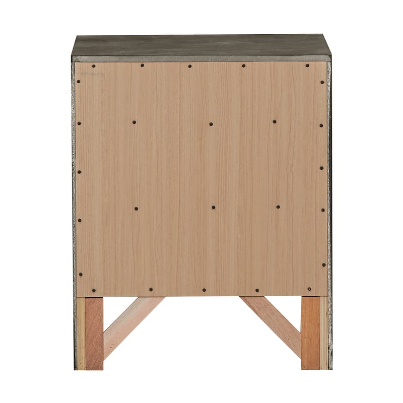Modern 23-in Metal Knob 3-Drawer Wood Nightstand