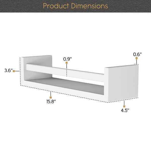 dimension image slide 1 of 3, Wallniture Elba Wall Mounted Kids Shelves Nursery Storage Toy Organizer Wood Bookshelf, Set of 2