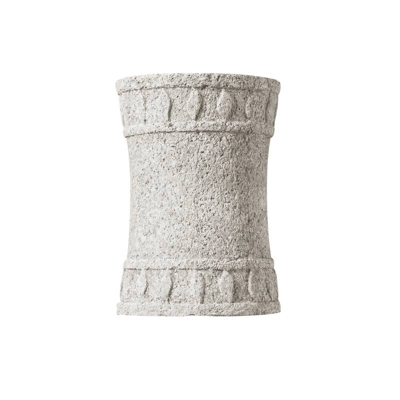 Justice Design Group Tuscan Garden Hourglass Cylinder Sconce w/ Flame Design Bisque Open Top & Bottom Wall Sconce