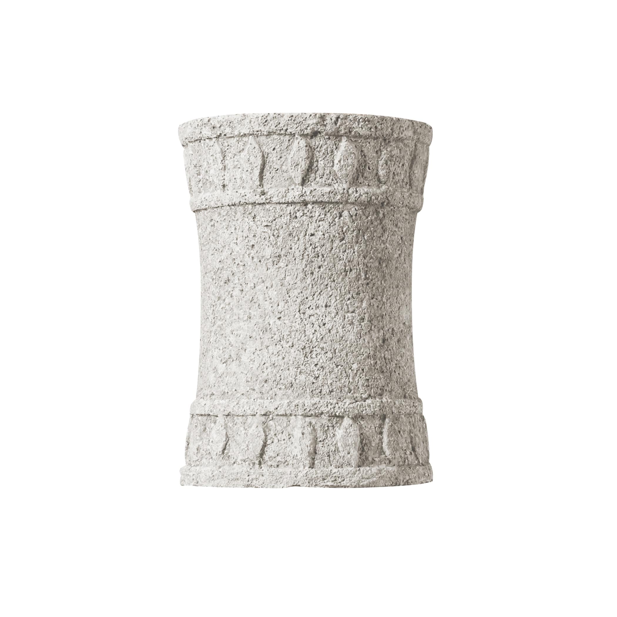 Justice Design Group Tuscan Garden Hourglass Cylinder Sconce w/ Flame Design Bisque Open Top & Bottom Wall Sconce