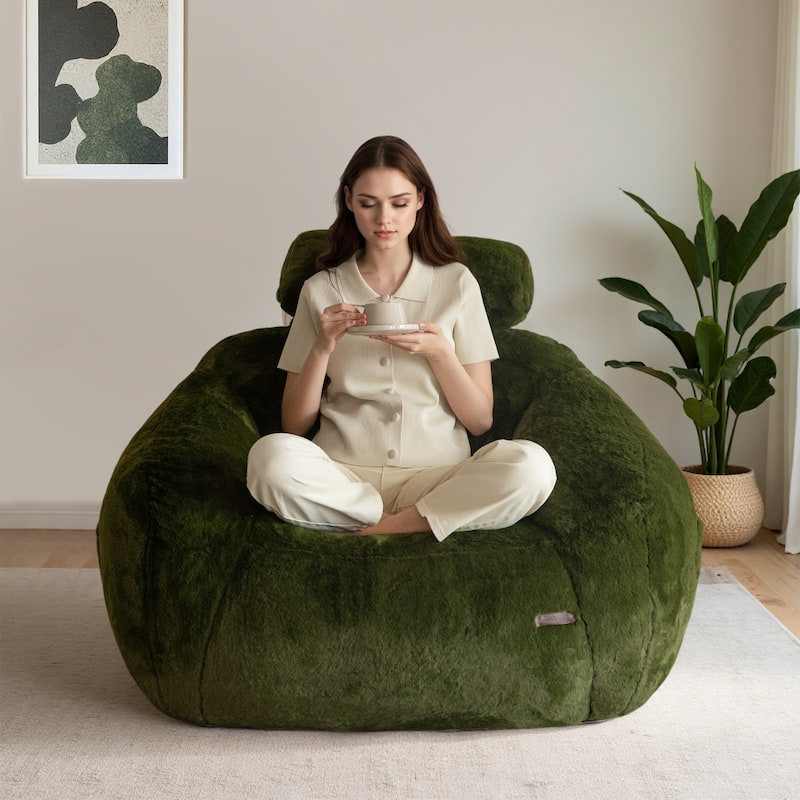 Giant Bean Bag Sofa Chair with a Pillow