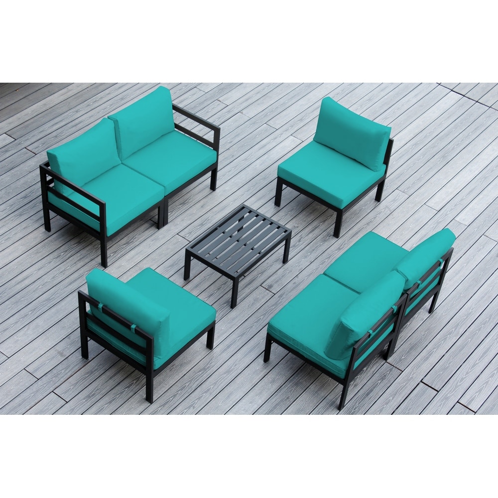 Ohana Outdoor 7-pc. Cushioned Aluminum Sectional - No Assembly