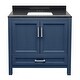 preview thumbnail 112 of 146, Nevado 37" Bathroom Vanity with Cultured Marble Vanity Top Sink in White with White Basin Blue - Galaxy Black