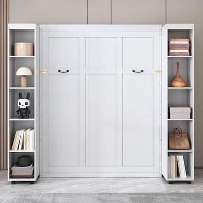 Queen Murphy Bed Wall Bed with Storage Doors