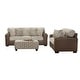 preview thumbnail 18 of 18, Roundhill Furniture Marvella 3-Piece Living Room Set, Chocolate Faux Leather and Curly Shearling Upholstery