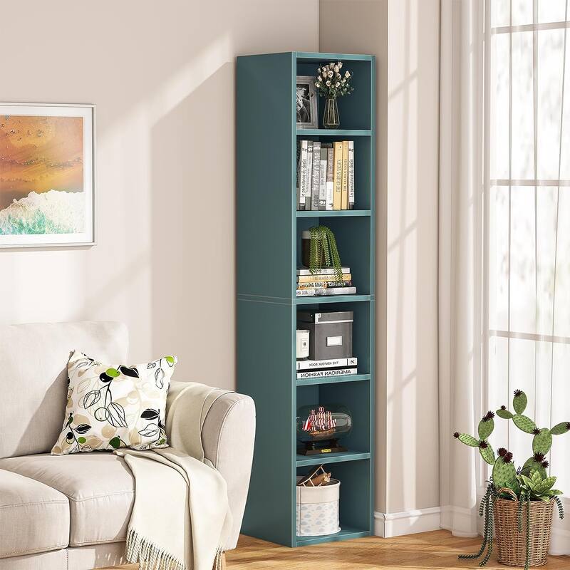 70.9 Inches 6-tier Tall Narrow Bookshelf Bookcase for Home Office