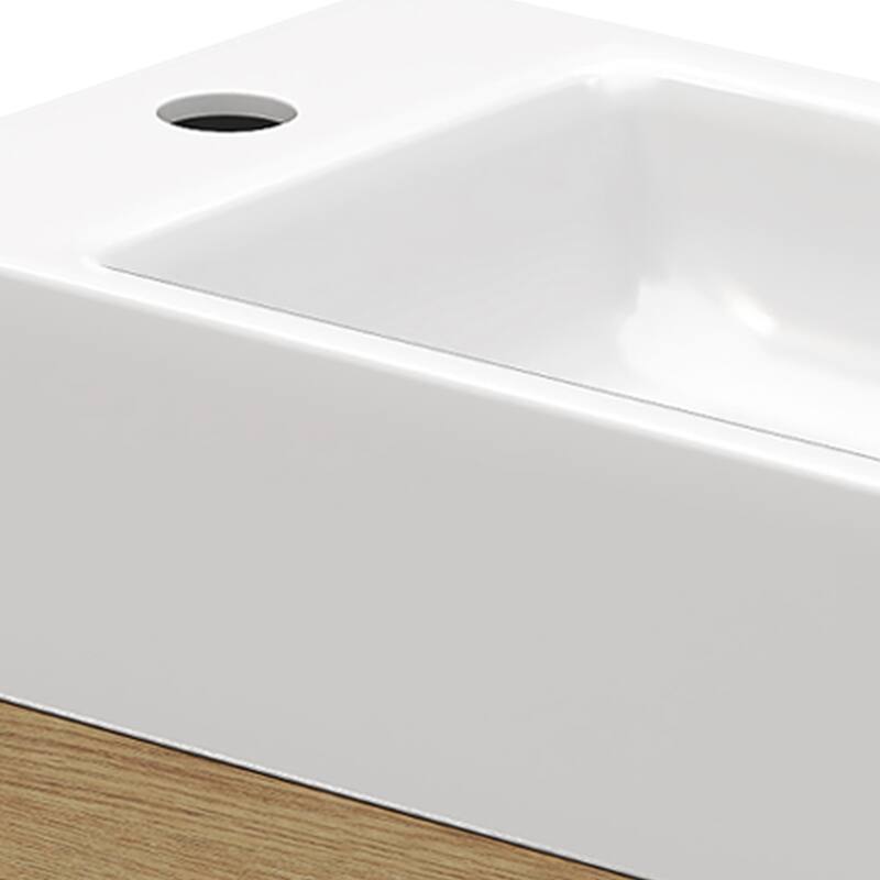 Moasis 15.7" Freestanding Single Bathroom Vanities Set with Cabinet Storage