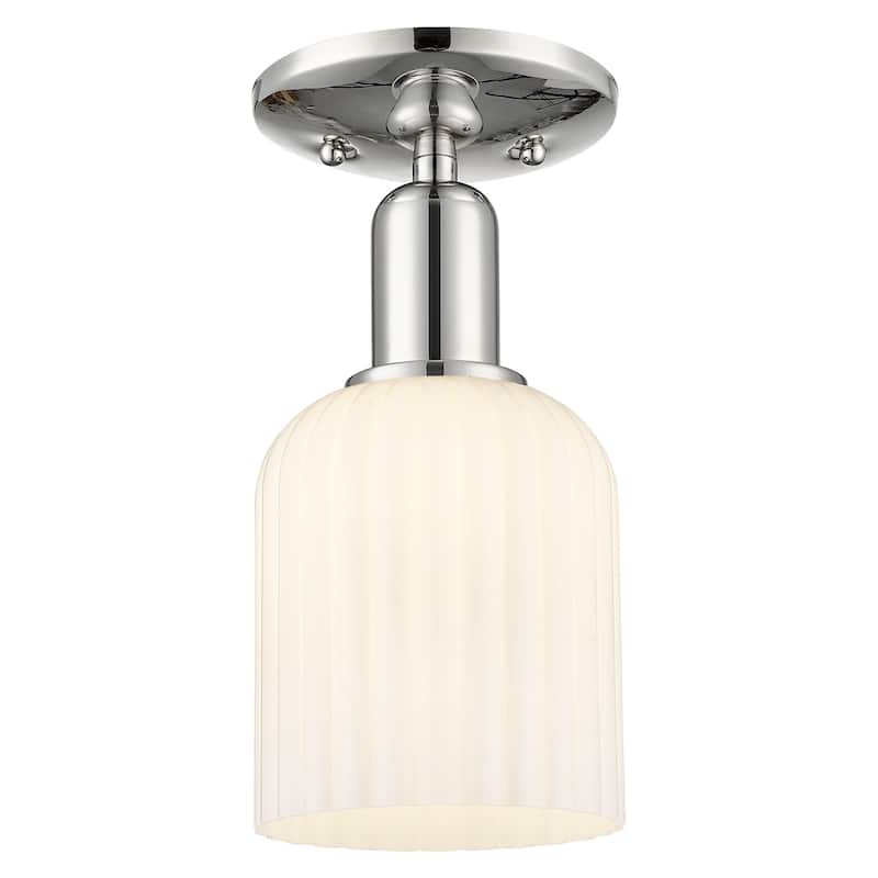 Innovations Lighting 716-1C-G559-5GWH Bridal Veil 5" Wide Semi-Flush - Polished Nickel