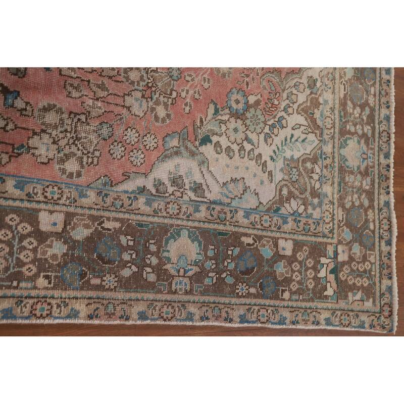 Handmade Tabriz Persian Vintage Area Rug Living Room Wool Carpet - 6'5" x 9'10"