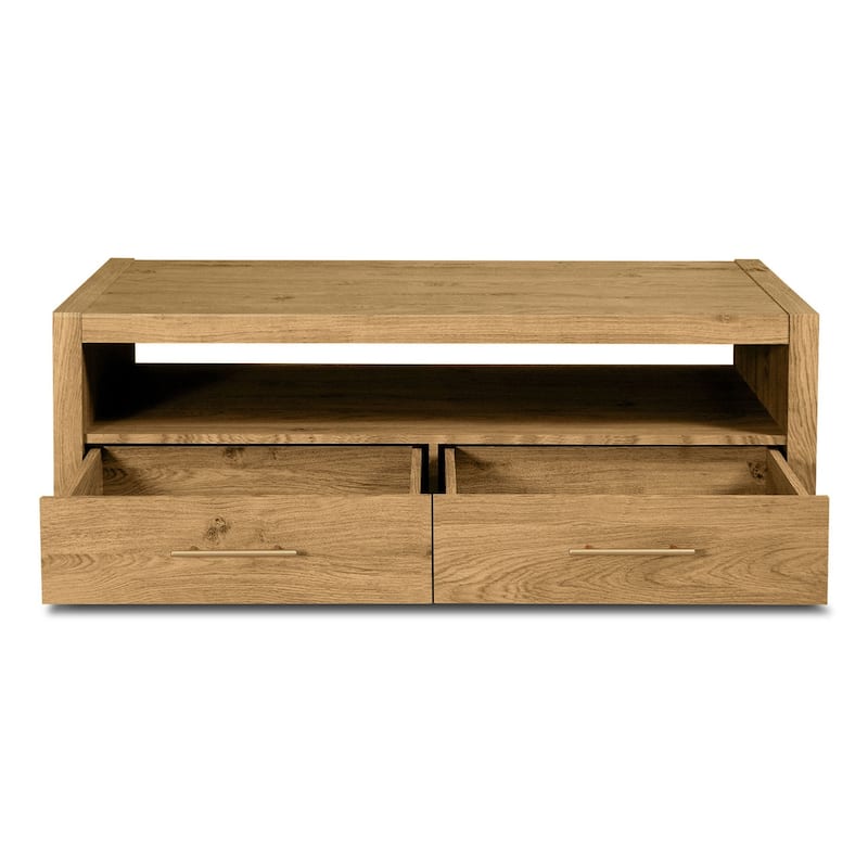 Edgemod Dakota Weathered Oak Coffee Table With 2 Drawers