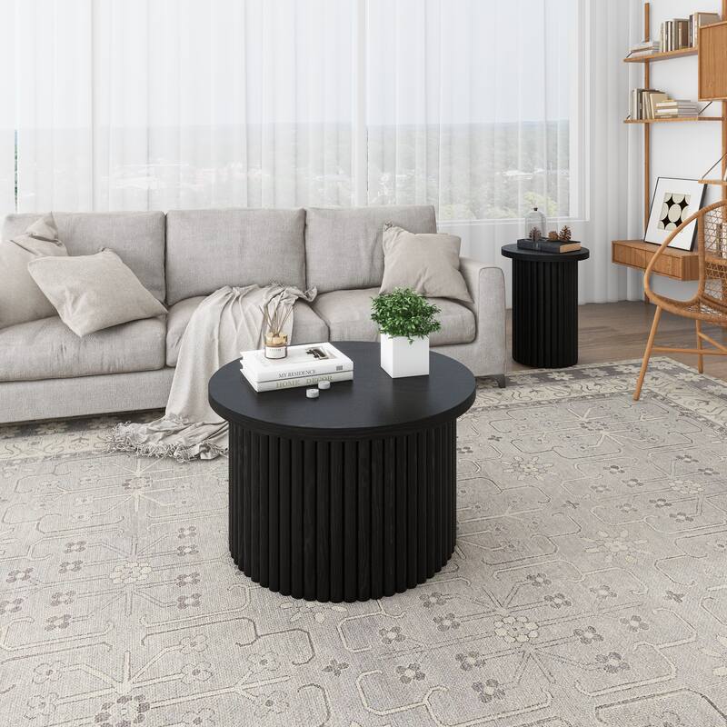 Coffee Table Set Of 2 ,Round Coffee Table,Modern Side Tables Accent End Table