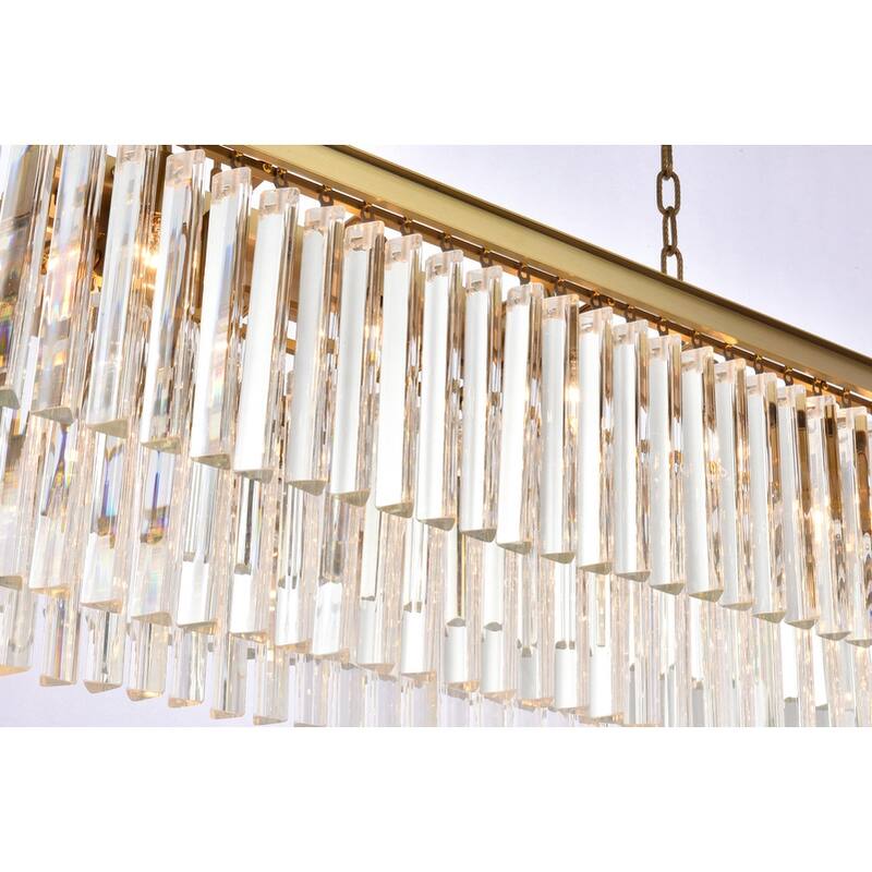 Indigo Home rectangle crystal chandelier in satin gold