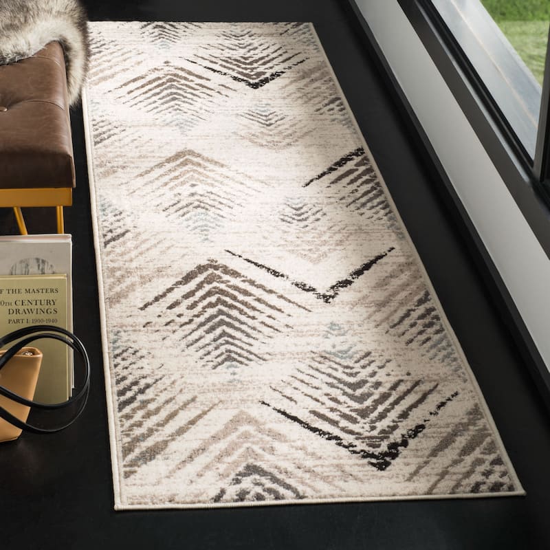 SAFAVIEH Amsterdam Gulumser Modern Rug - 2'3" x 8' Runner - Cream/Beige