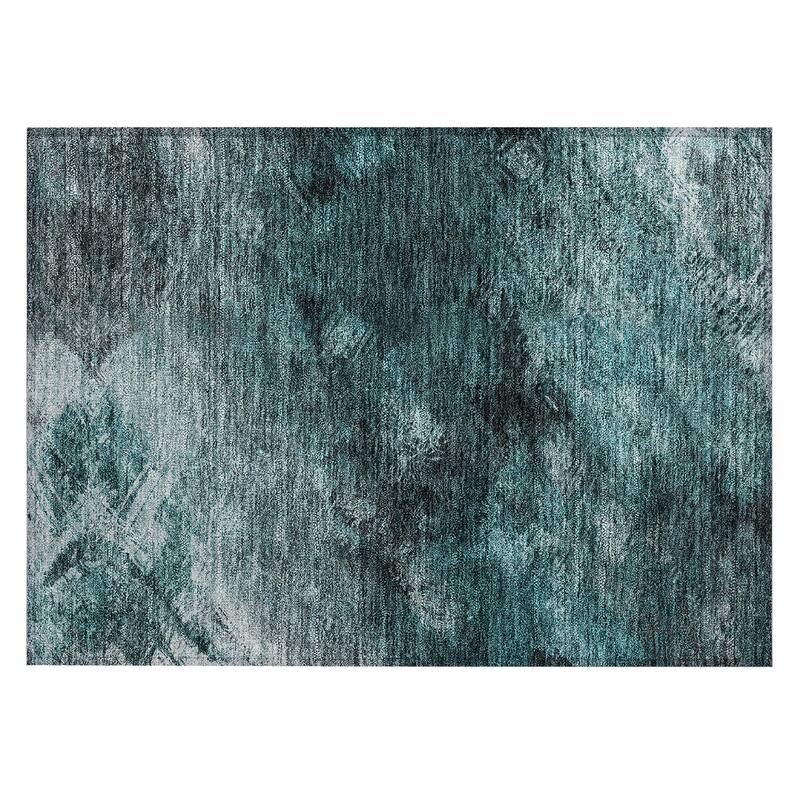 Machine Washable Indoor/ Outdoor Chantille Abstract Watercolor Rug
