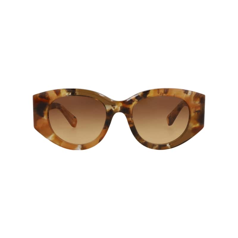 Chloé Round-Frame Recycled Acetate Sunglasses - Havana Havana Brown - Multi - Grey Lens