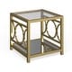 preview thumbnail 12 of 21, Pehrson Contemporary 24-inch Glass Top Metal 1-Shelf Side Table by Silver Orchid