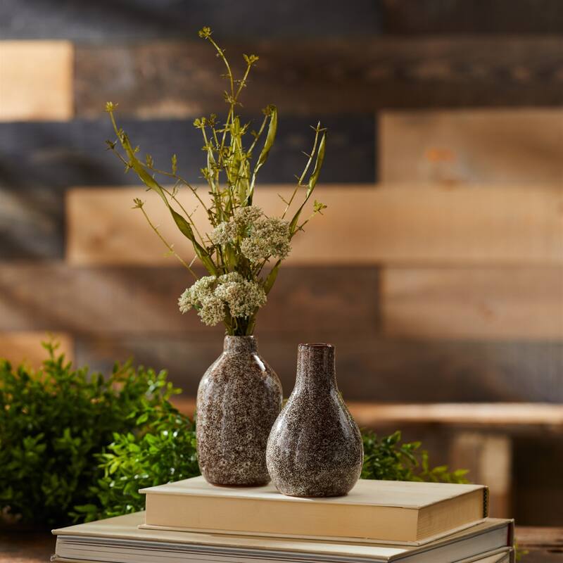 Speckled Ceramic Decorative Bottle Vase - 5" - Set of 4