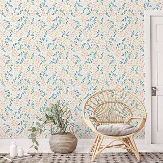 Beige Leaves Peel and Stick Removable Wallpaper 9782 - Bed Bath ...