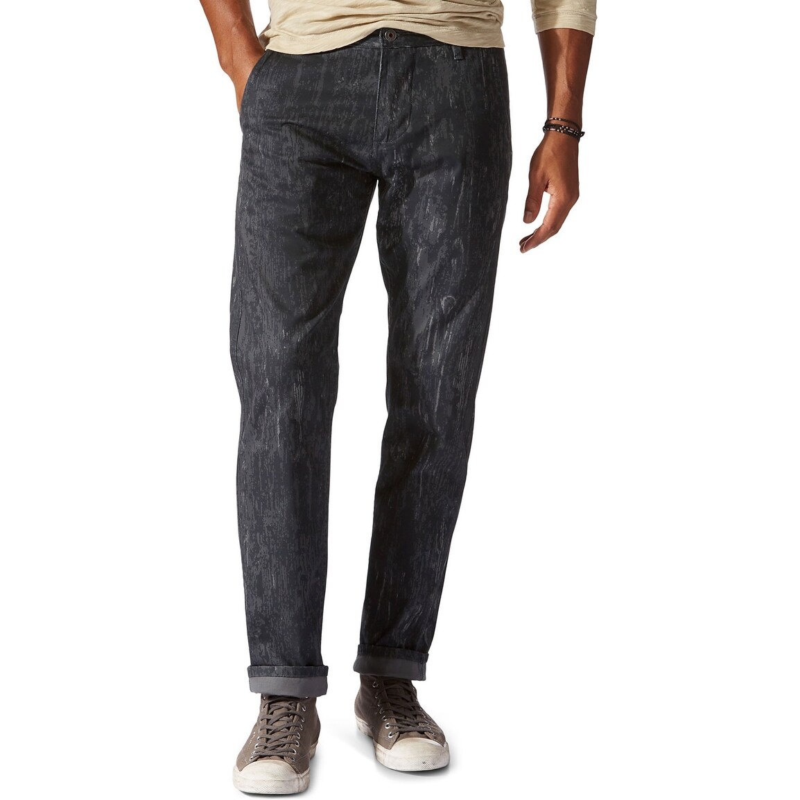 alpha khaki slim tapered chinos