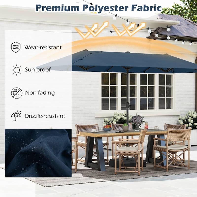 Gymax 13 FT Double-sided Patio Umbrella Outdoor Large Twin Size