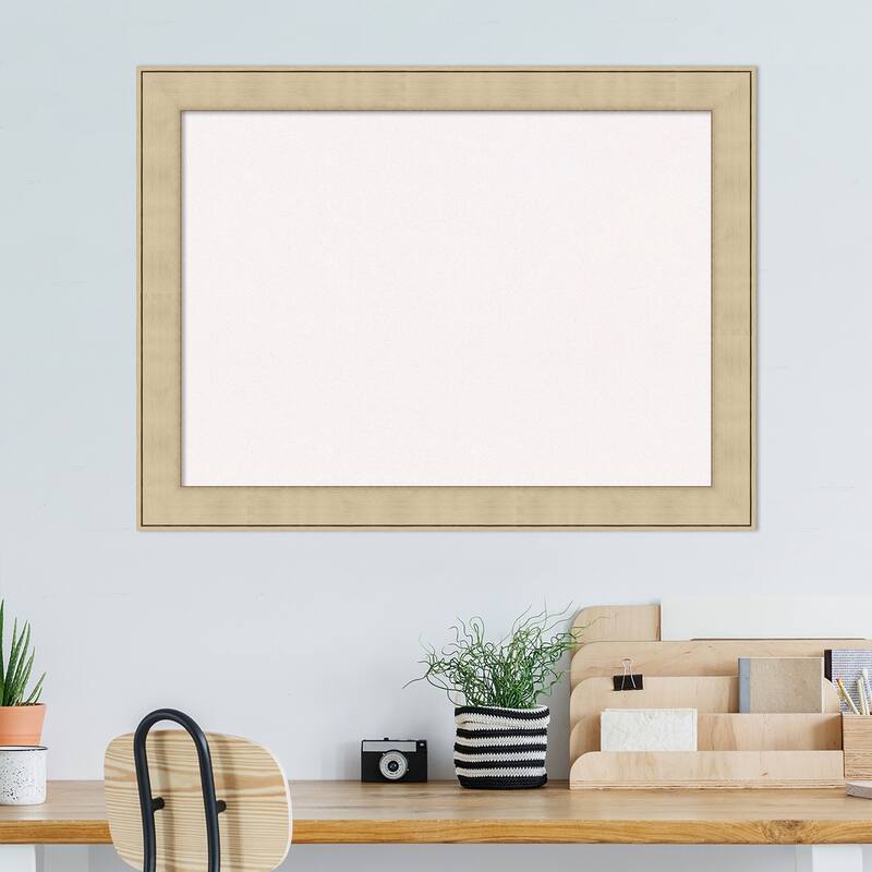 Classic Honey Silver Framed White Corkboard Bulletin Board