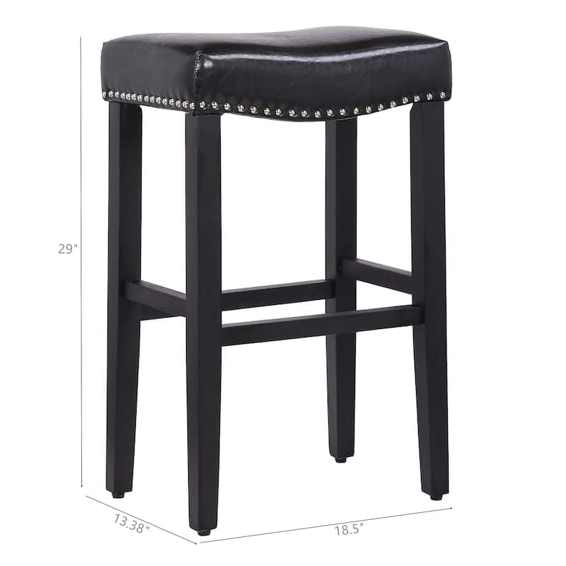 Jameson Upholstered Polyester Black 29 Inch Bar Stool (Set Of 2)