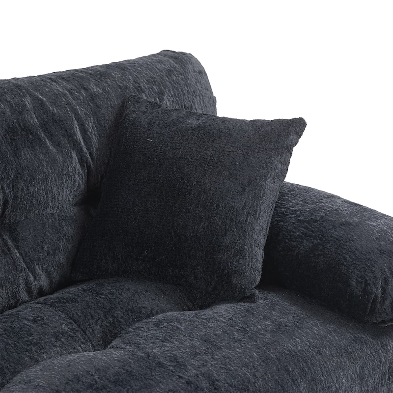 84" Upholstered 3-Seater Sofa with Dual-Layer Memory Foam Cushioning, and Complimentary Comfort Pillows