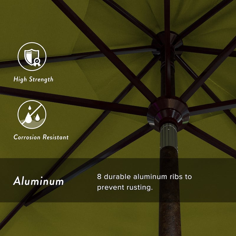 California Umbrella 11' Rd Golden State Series Patio Umbrella Bronze Aluminum Frame Crank Lift Collar Tilt Olefin Royal Blue