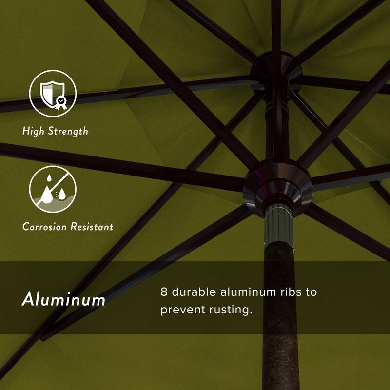 California Umbrella 11' Round Aluminum Crank Open Auto Tlit Patio Umbrella, Bronze Finish, Double Wind Vent.